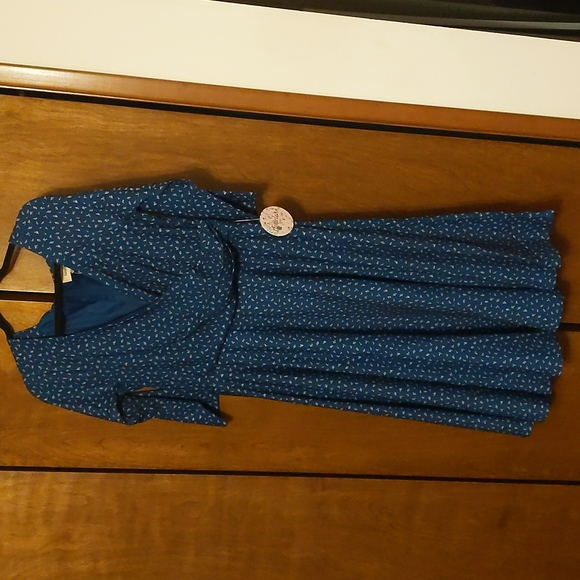 50s Lottie Cherry Blue Swing Dress Timeless London - Picture 3 of 4